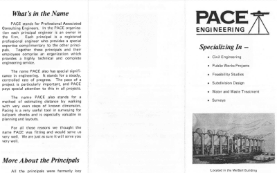 Pace Engineering in 1976: Establishing Core Specializations